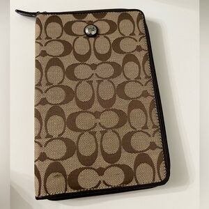Coach Tan and Brown Authentic notebook holder.